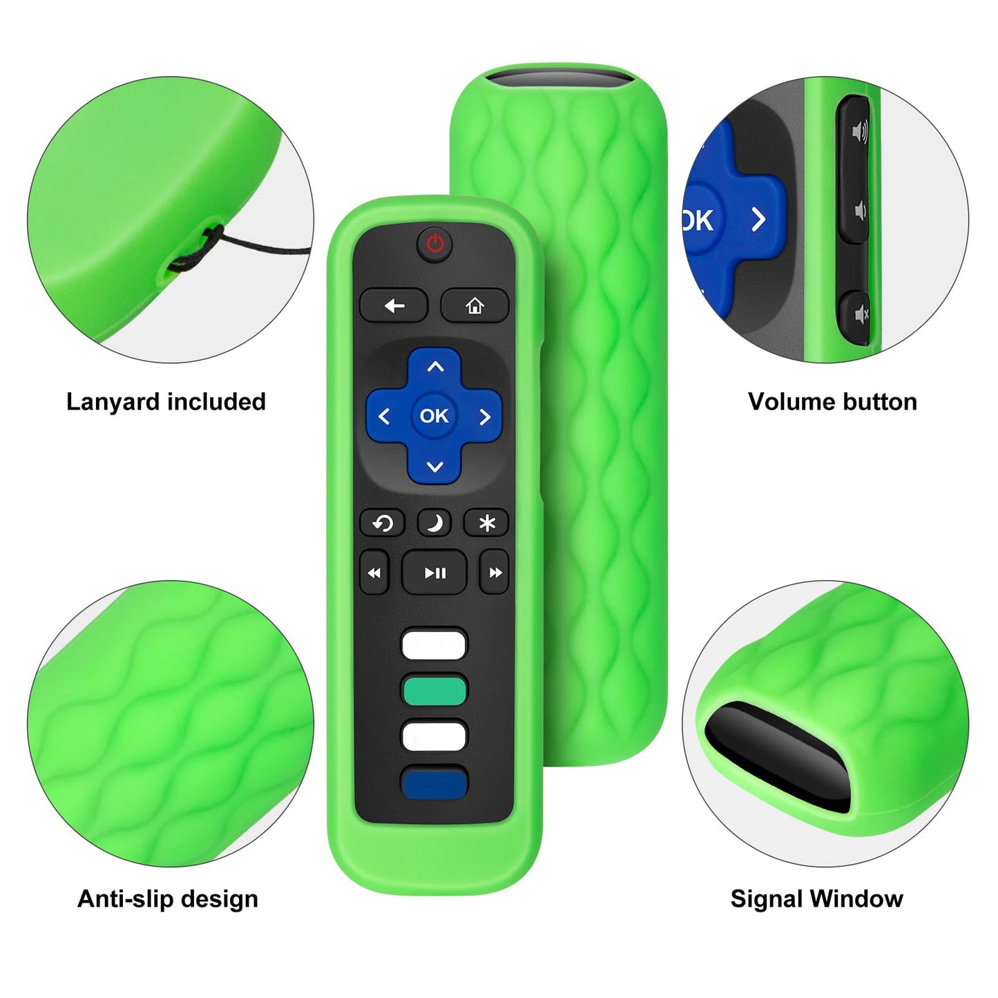 (Pack of 2) Replacement Remote Control Only for Roku TV, Compatible for TCL Roku/Hisense Roku/Onn Roku/Sharp Roku/Element Roku/Westinghouse Roku/Philips Roku Smart TVs (Not for Roku Stick and Box)