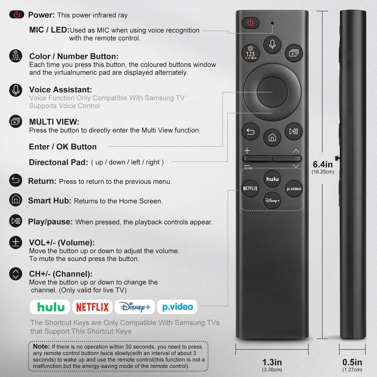 (Pack of 2) Replacement Remote Control Only for Roku TV, Compatible for TCL Roku/Hisense Roku/Onn Roku/Sharp Roku/Element Roku/Westinghouse Roku/Philips Roku Smart TVs (Not for Roku Stick and Box)