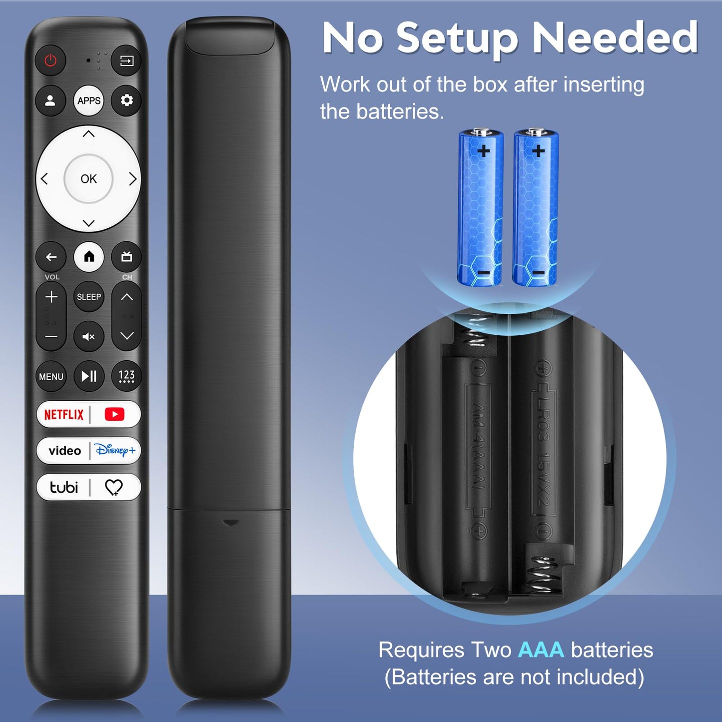 (Pack of 2) Replacement Remote Control Only for Roku TV, Compatible for TCL Roku/Hisense Roku/Onn Roku/Sharp Roku/Element Roku/Westinghouse Roku/Philips Roku Smart TVs (Not for Roku Stick and Box)