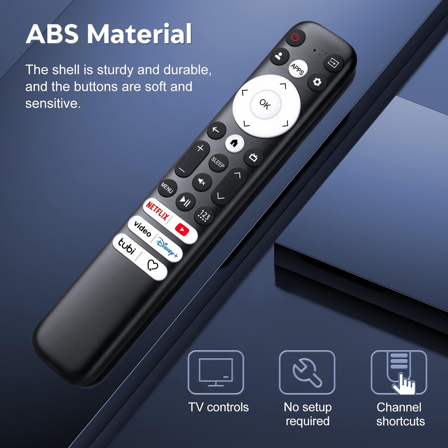 (Pack of 2) Replacement Remote Control Only for Roku TV, Compatible for TCL Roku/Hisense Roku/Onn Roku/Sharp Roku/Element Roku/Westinghouse Roku/Philips Roku Smart TVs (Not for Roku Stick and Box)