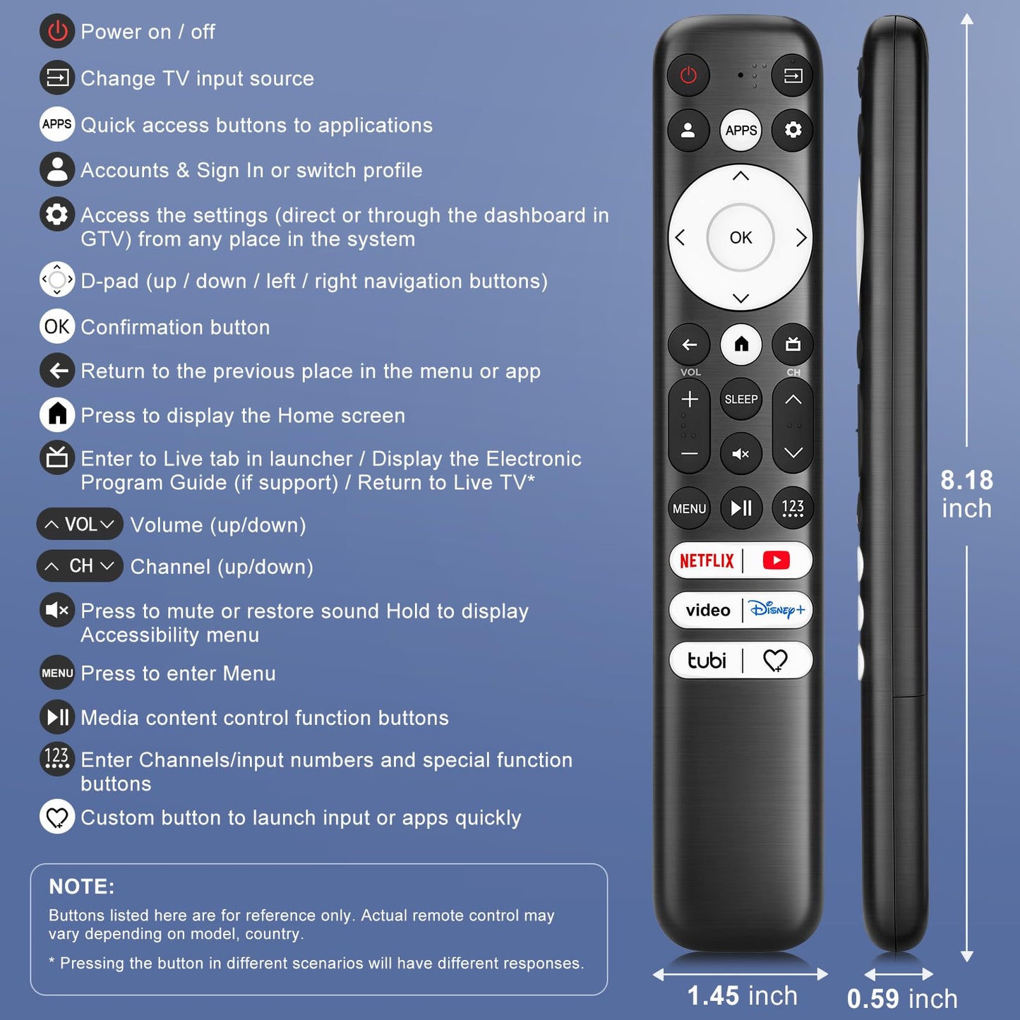 (Pack of 2) Replacement Remote Control Only for Roku TV, Compatible for TCL Roku/Hisense Roku/Onn Roku/Sharp Roku/Element Roku/Westinghouse Roku/Philips Roku Smart TVs (Not for Roku Stick and Box)